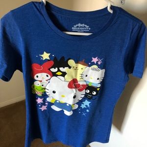 Sanrio Shirt - Blue hello kitty and friends